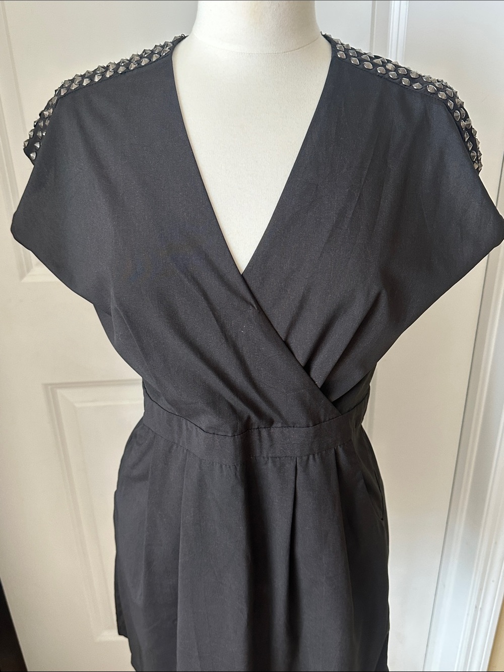 Black Stud-Shoulder dress